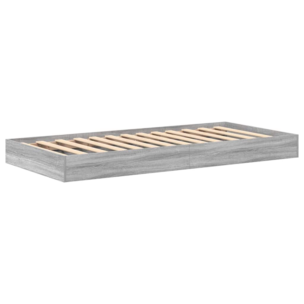 Letto Libreria Grigio sonoma 100 x 200 cm Legno multistrato | homemem39
