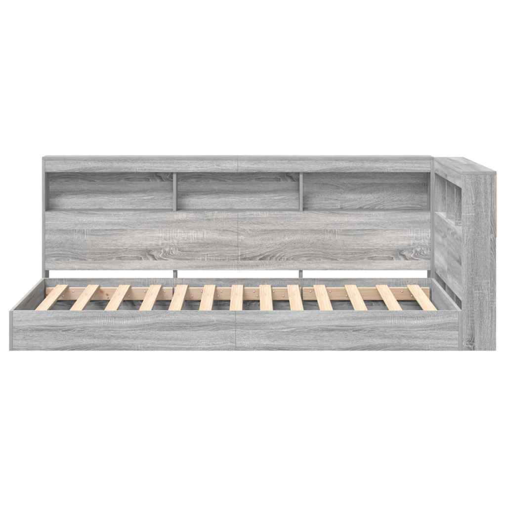 Letto Libreria Grigio sonoma 100 x 200 cm Legno multistrato | homemem39
