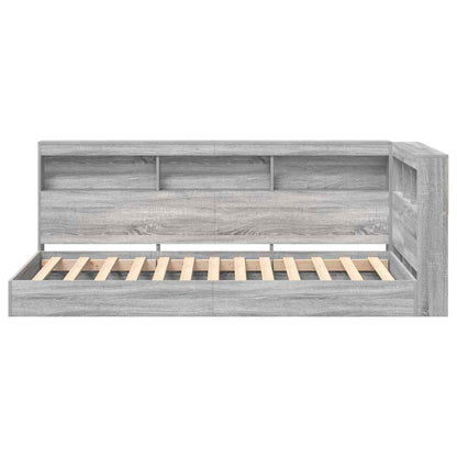Letto Libreria Grigio sonoma 100 x 200 cm Legno multistrato | homemem39
