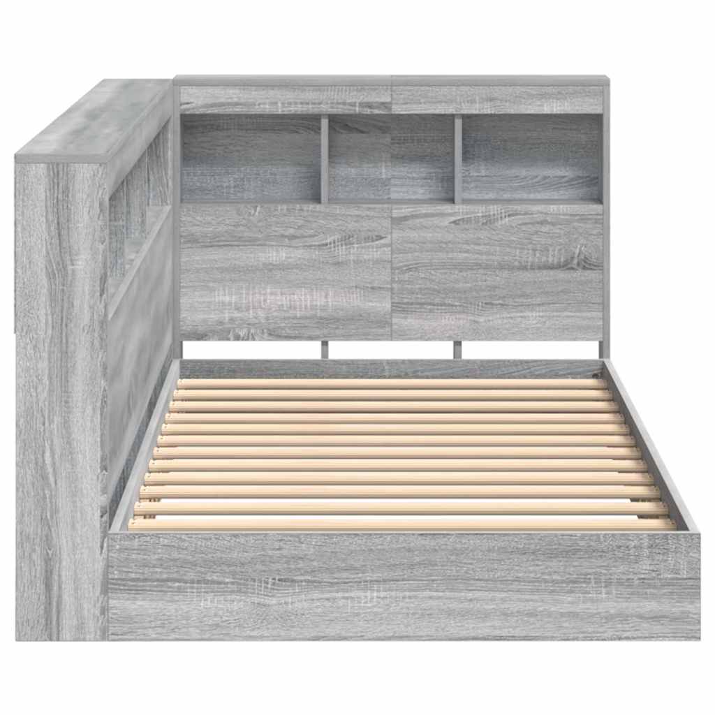 Letto Libreria Grigio sonoma 100 x 200 cm Legno multistrato | homemem39