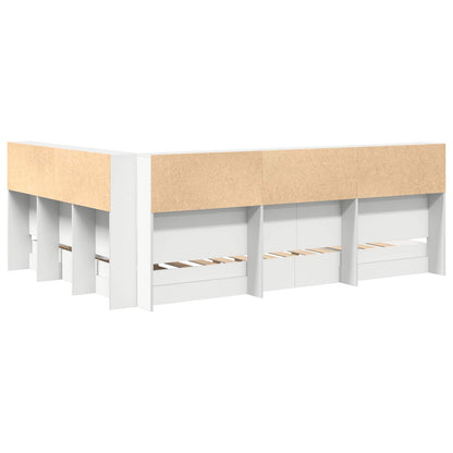Letto Libreria Bianco 140 x 200 cm Legno multistrato | homemem39