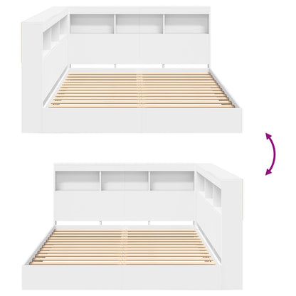 Letto Libreria Bianco 140 x 200 cm Legno multistrato | homemem39