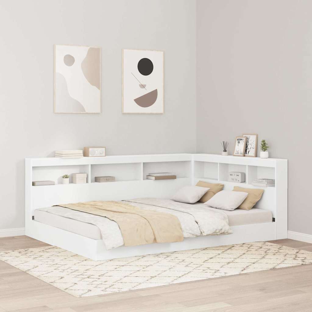 Letto Libreria Bianco 150 x 200 cm Legno multistrato | homemem39