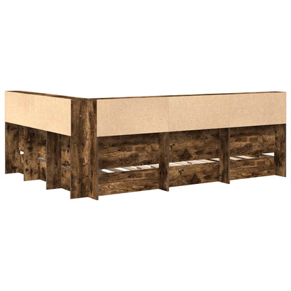 Letto Libreria Rovere fumo 160 x 200 cm Legno multistrato