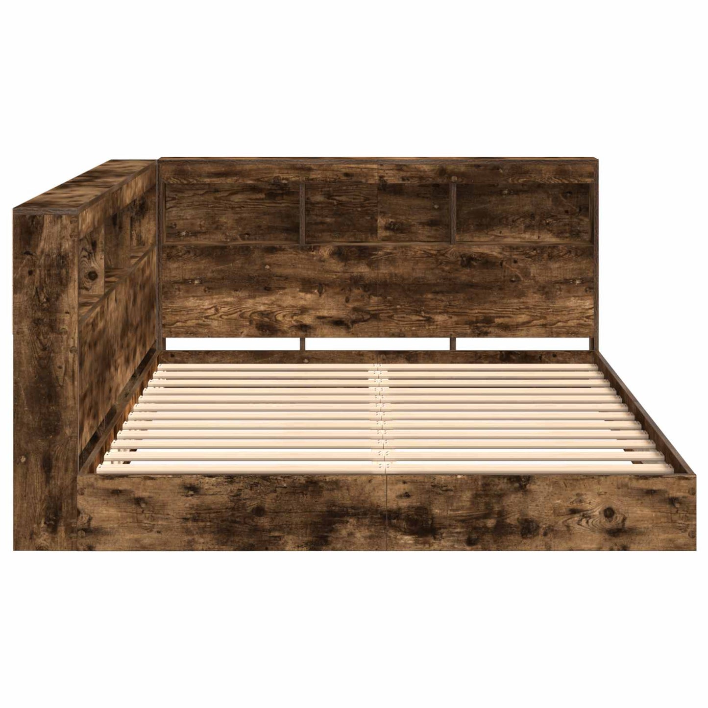 Letto Libreria Rovere fumo 160 x 200 cm Legno multistrato