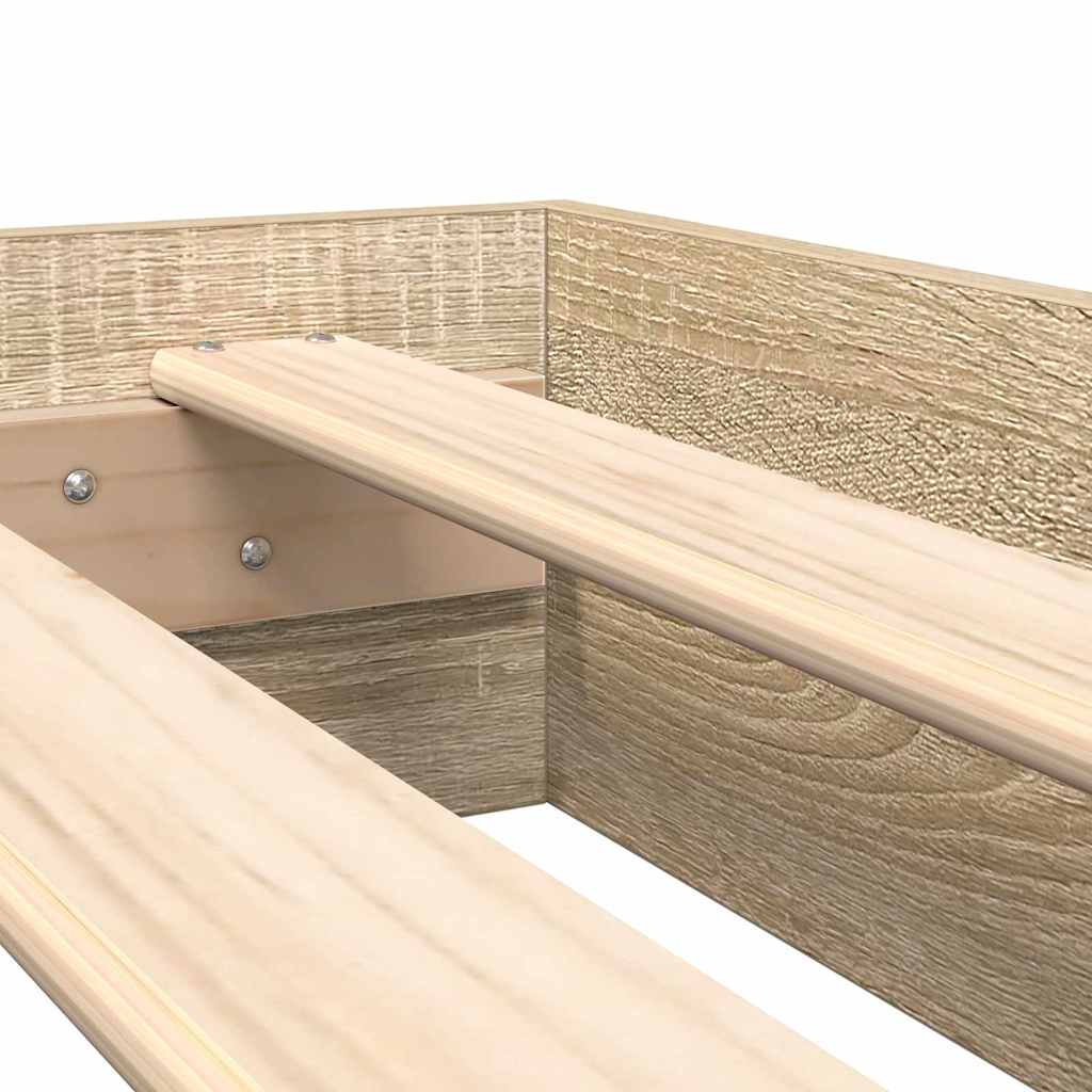 Letto Libreria rovere sonoma 180 x 200 cm Legno multistrato | homemem39
