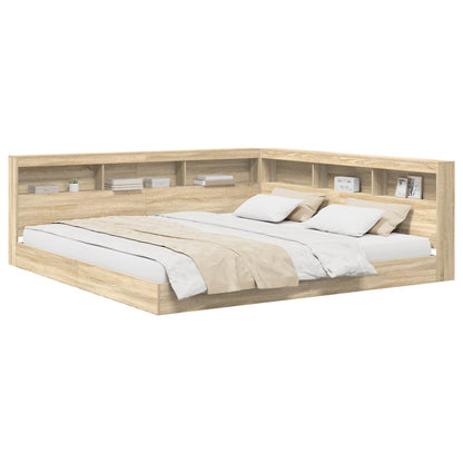 Letto Libreria rovere sonoma 180 x 200 cm Legno multistrato | homemem39