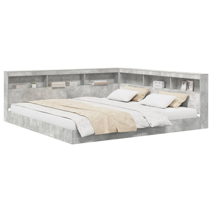 Letto Libreria Grigio cemento 180 x 200 cm Legno multistrato | homemem39