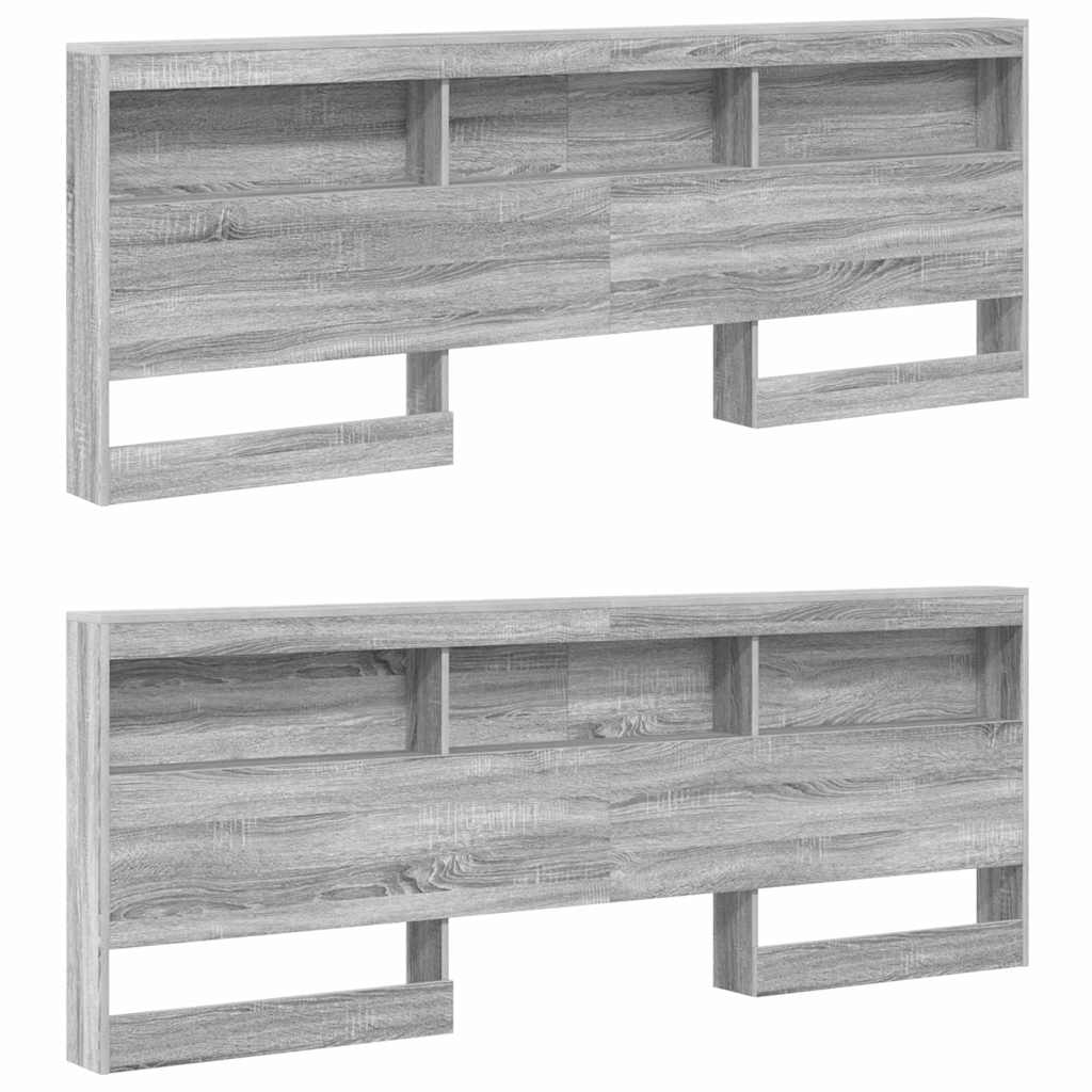 Letto Libreria Grigio sonoma 180 x 200 cm Legno multistrato | homemem39