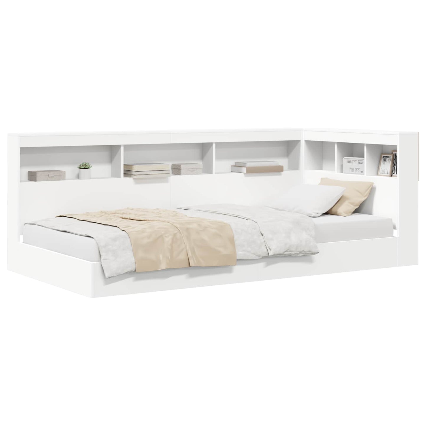 Letto Libreria Bianco 90 x 190 cm Legno multistrato | homemem39