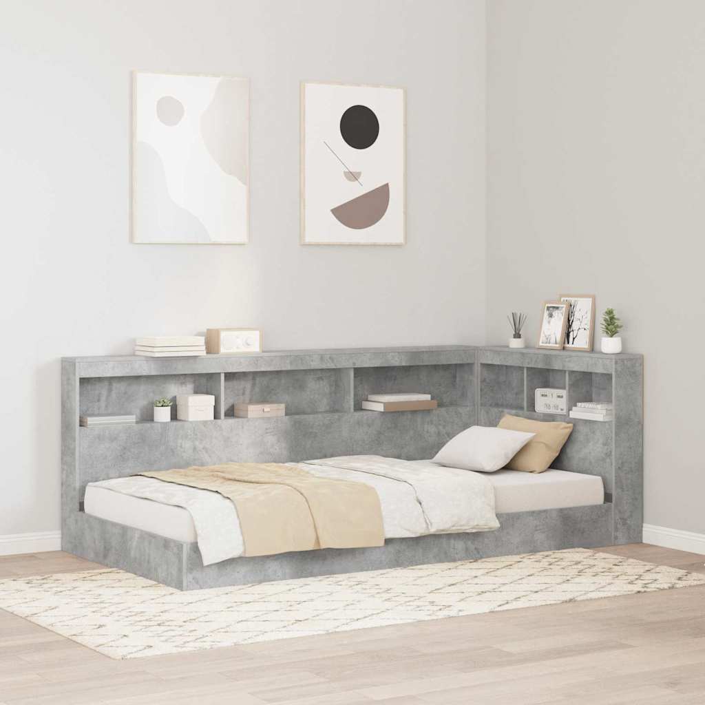 Letto Libreria Grigio cemento 75 x 190 cm Legno multistrato | homemem39
