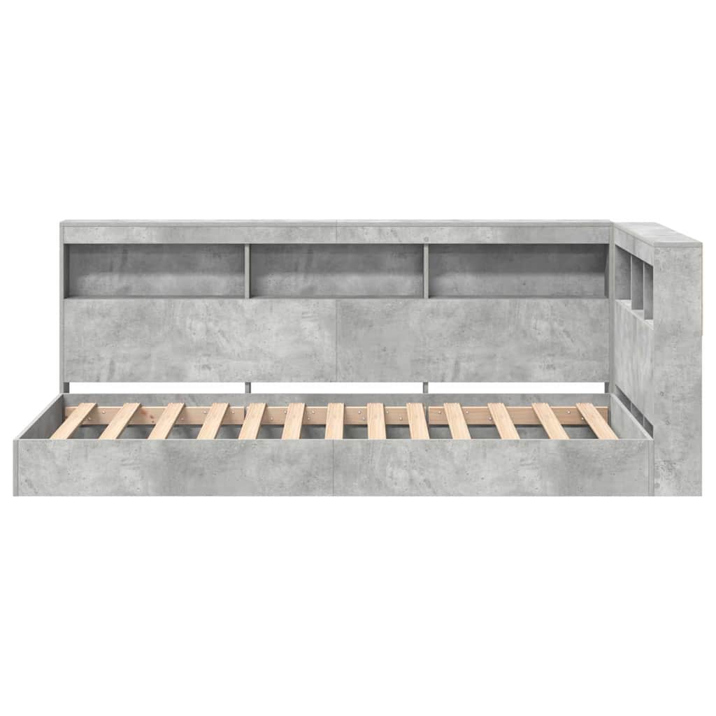 Letto Libreria Grigio cemento 75 x 190 cm Legno multistrato | homemem39