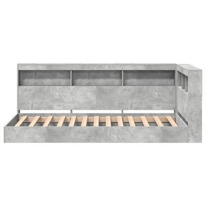 Letto Libreria Grigio cemento 75 x 190 cm Legno multistrato | homemem39
