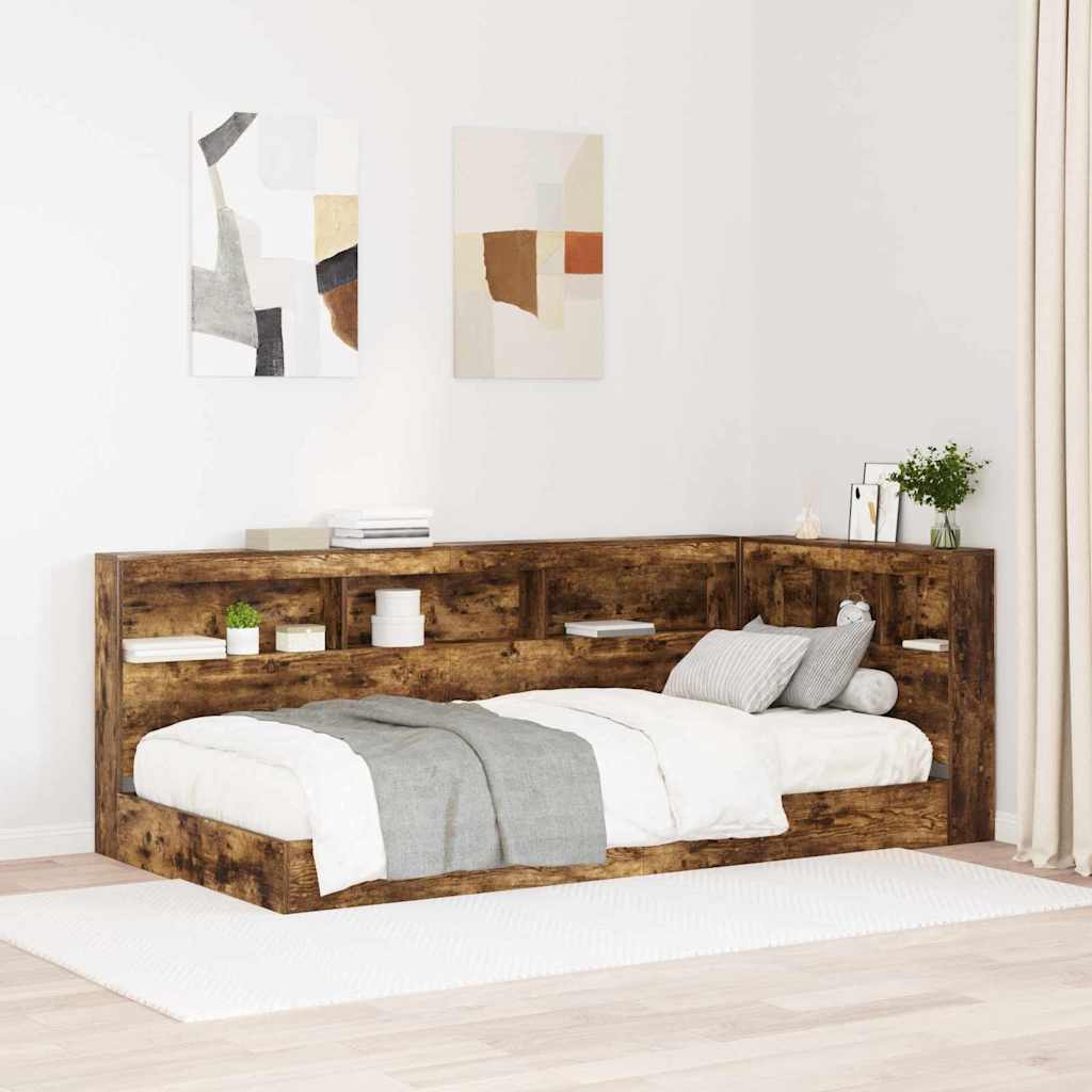 Letto Libreria Rovere fumo 75 x 190 cm Legno multistrato - homemem39