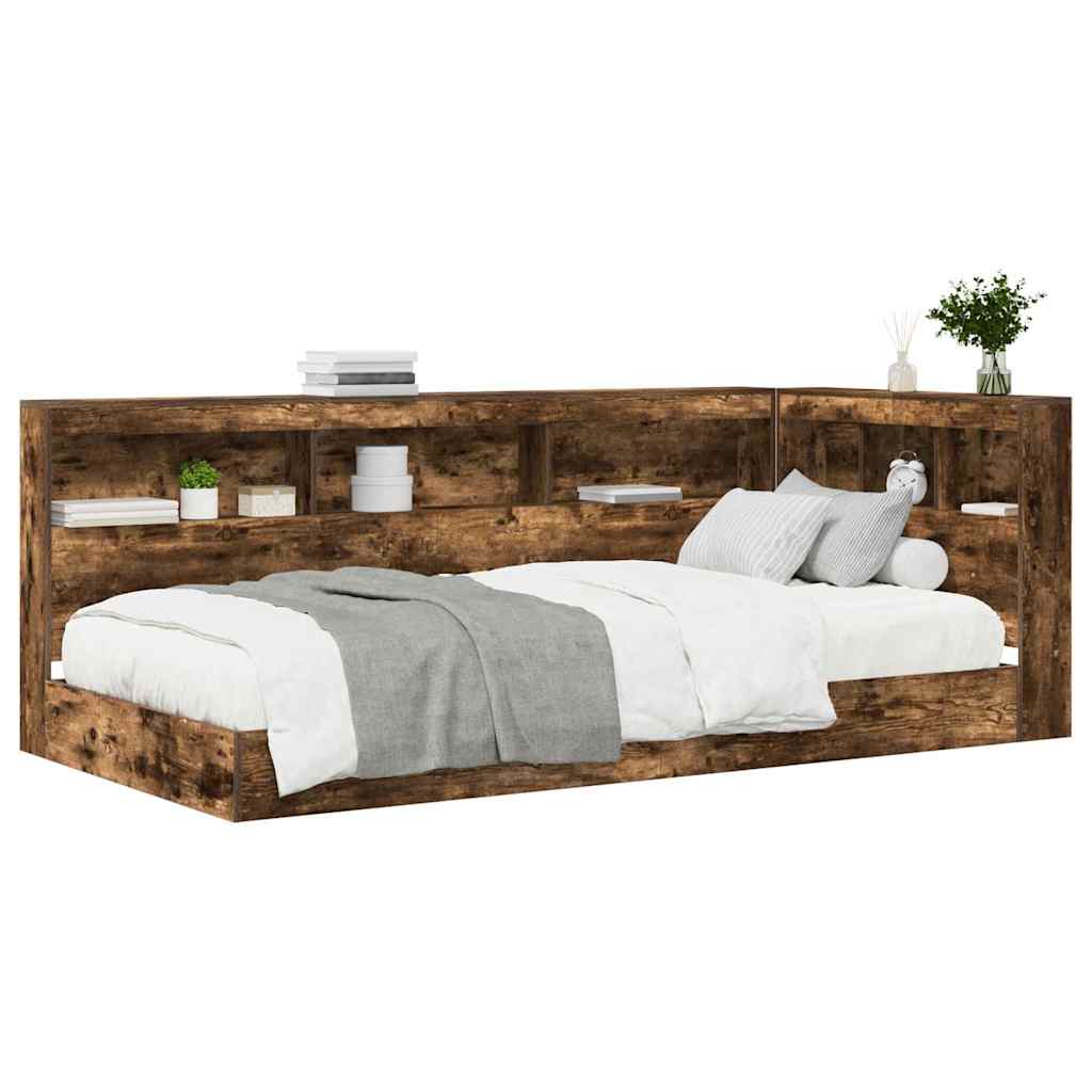 Letto Libreria Rovere fumo 75 x 190 cm Legno multistrato - homemem39