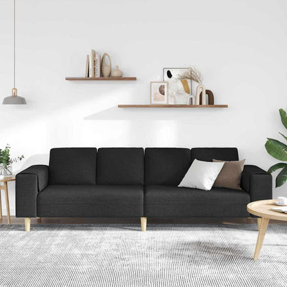 Divano per Soggiorno Nero 250 x 77 x 76 cm Poliestere | homemem39