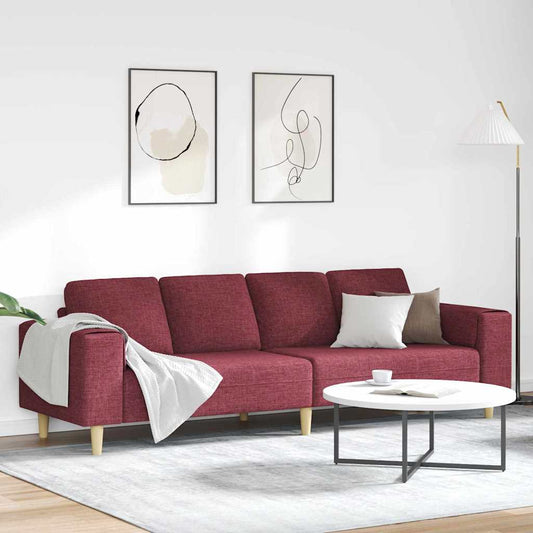 Divano per Soggiorno Rosso Vino 250 x 77 x 76 cm Poliestere | homemem39