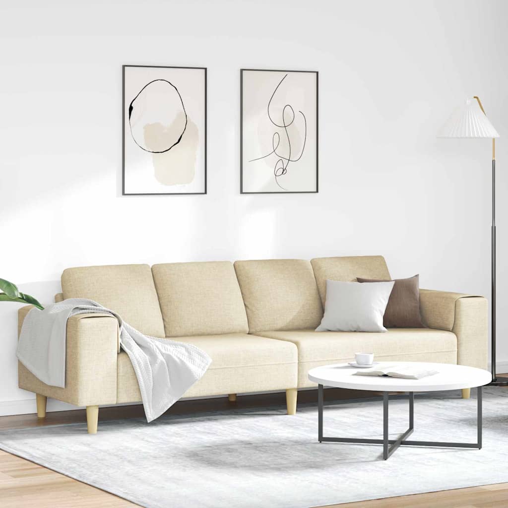 Divano per Soggiorno Crema 250 x 77 x 76 cm Poliestere | homemem39