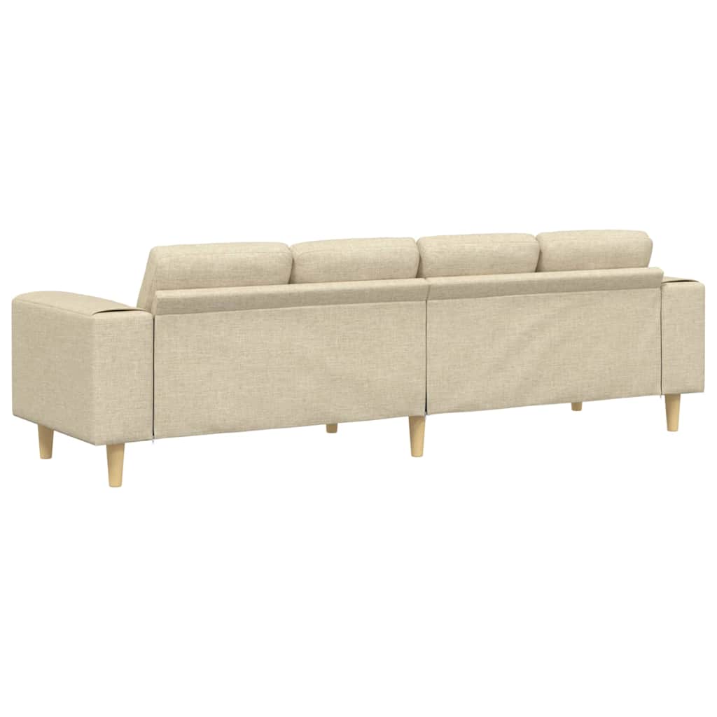 Divano per Soggiorno Crema 250 x 77 x 76 cm Poliestere | homemem39