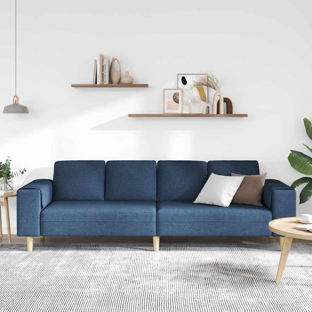Divano per Soggiorno Blu 250 x 77 x 76 cm Poliestere | homemem39