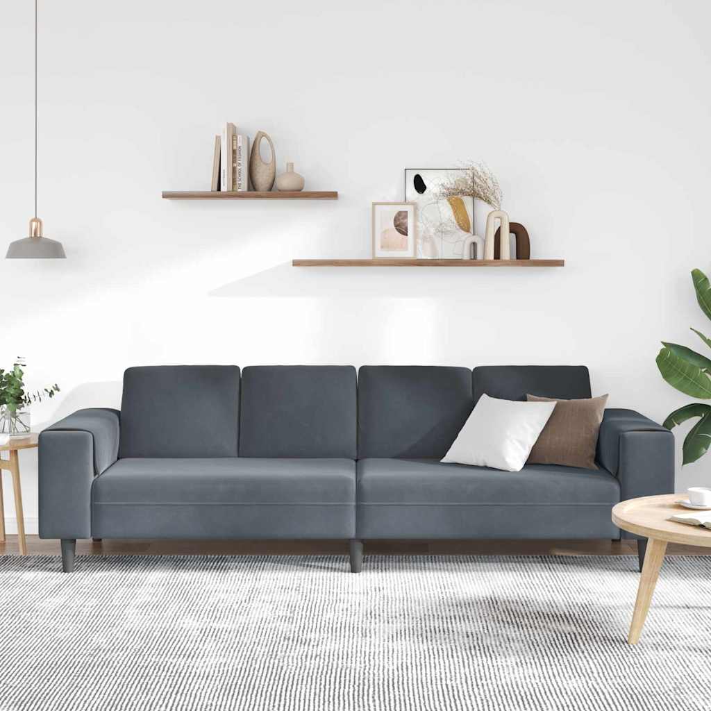 Divano per Soggiorno Grigio scuro 250 x 77 x 76 cm | homemem39