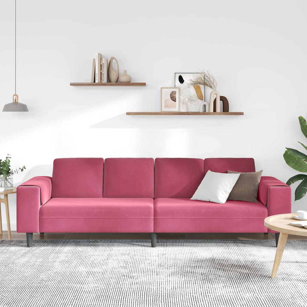 Divano per Soggiorno Rosso Vino 250 x 77 x 76 cm