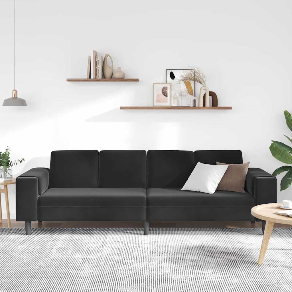 Divano per Soggiorno Nero 250 x 77 x 76 cm | homemem39
