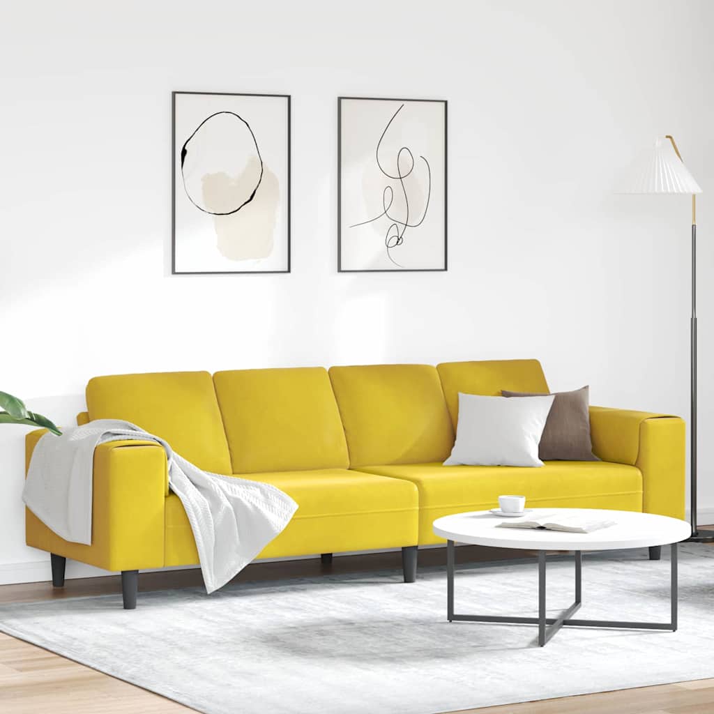 Divano per Soggiorno Giallo 250 x 77 x 76 cm | homemem39