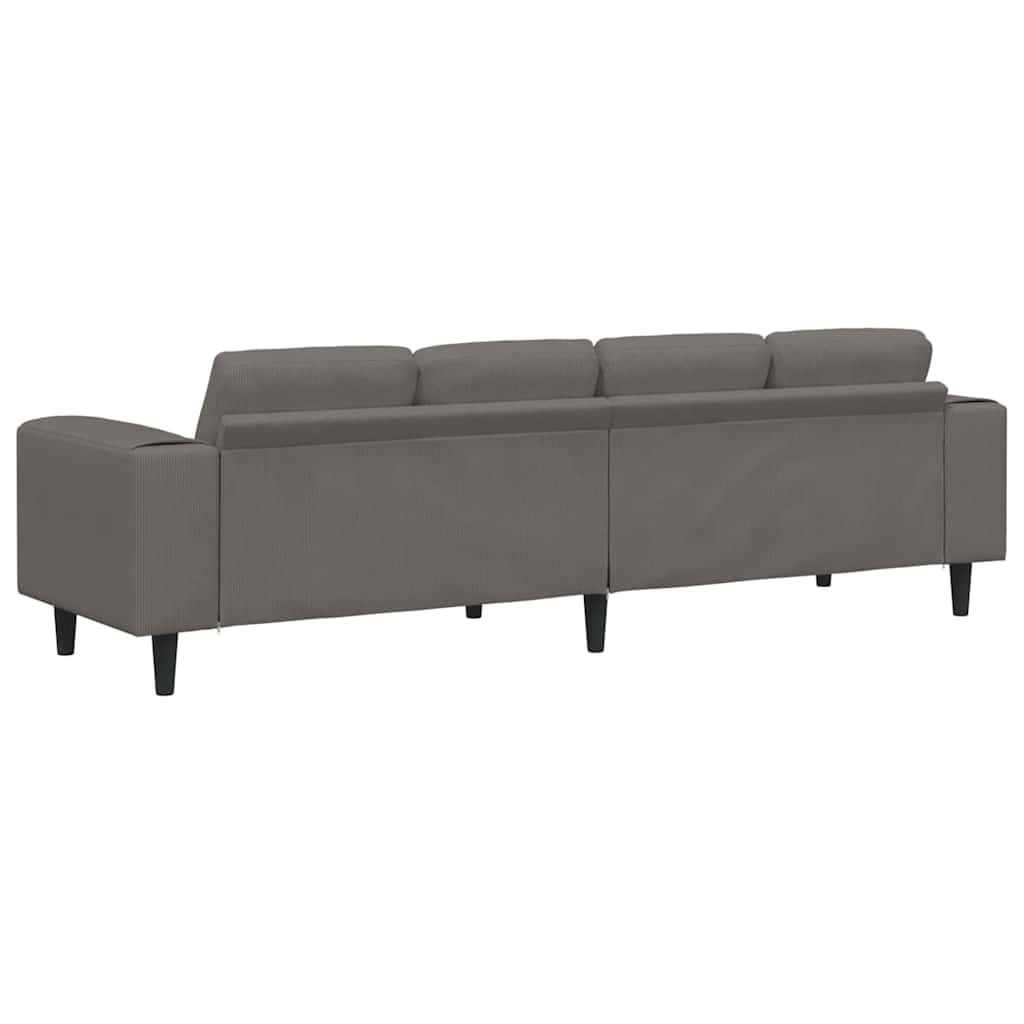 Divano in tessuto Grigio chiaro 208 cm Tessuto in velluto a coste