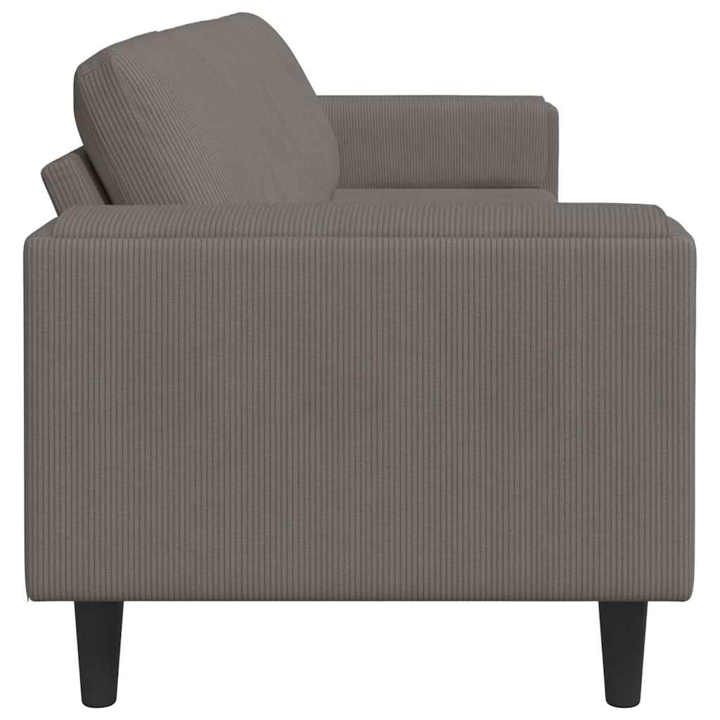 Divano Grigio chiaro 250 x 77 x 76 cm Tessuto in Cords | homemem39