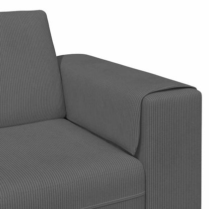 Divano Grigio scuro 250 x 77 x 76 cm Tessuto in Cords | homemem39