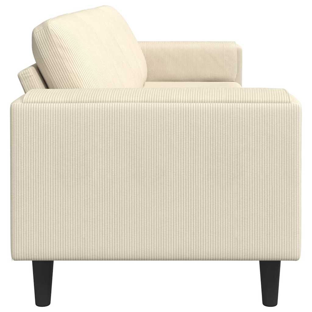 Divano Crema 250 x 77 x 76 cm Tessuto in Cords | homemem39