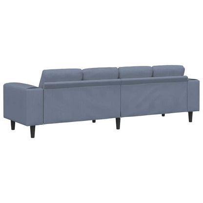 Divano Blu 250 x 77 x 76 cm Tessuto in Cords | homemem39