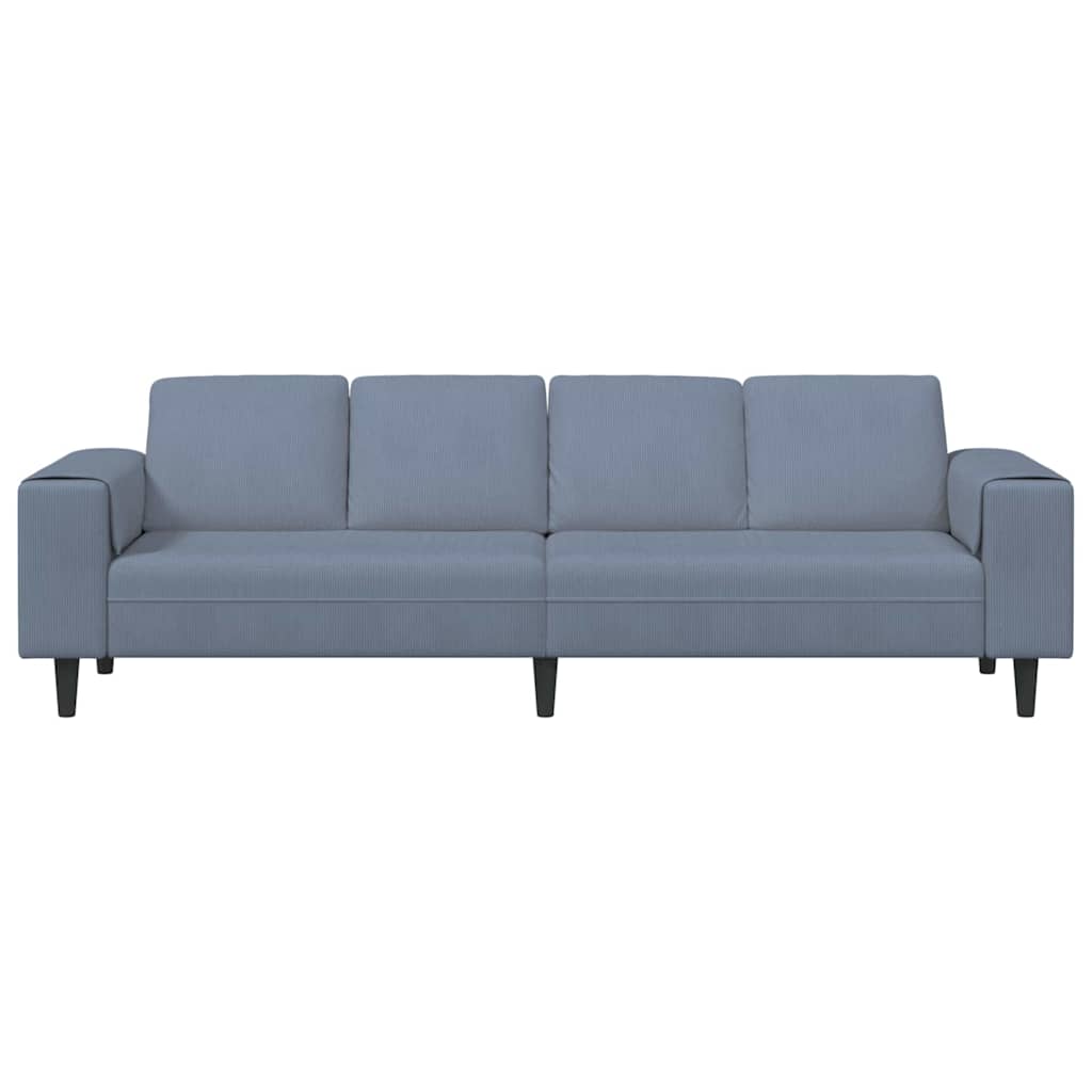 Divano Blu 250 x 77 x 76 cm Tessuto in Cords | homemem39