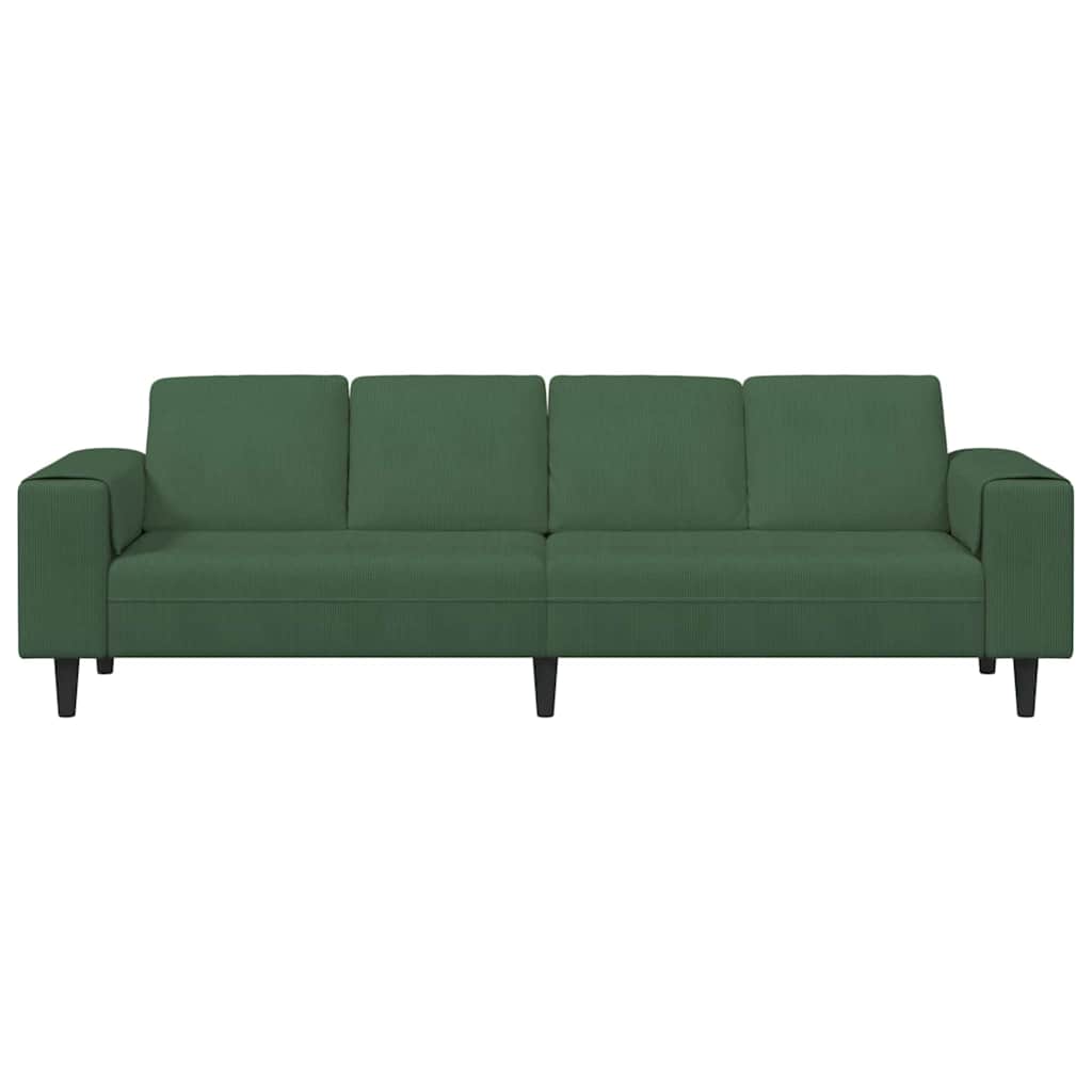 Divano Verde Scuro 250 x 77 x 76 cm Tessuto in Cords | homemem39