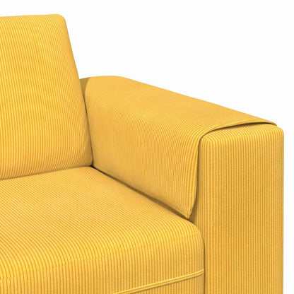 Divano Giallo Chiaro 250 x 77 x 76 cm Tessuto in Cords