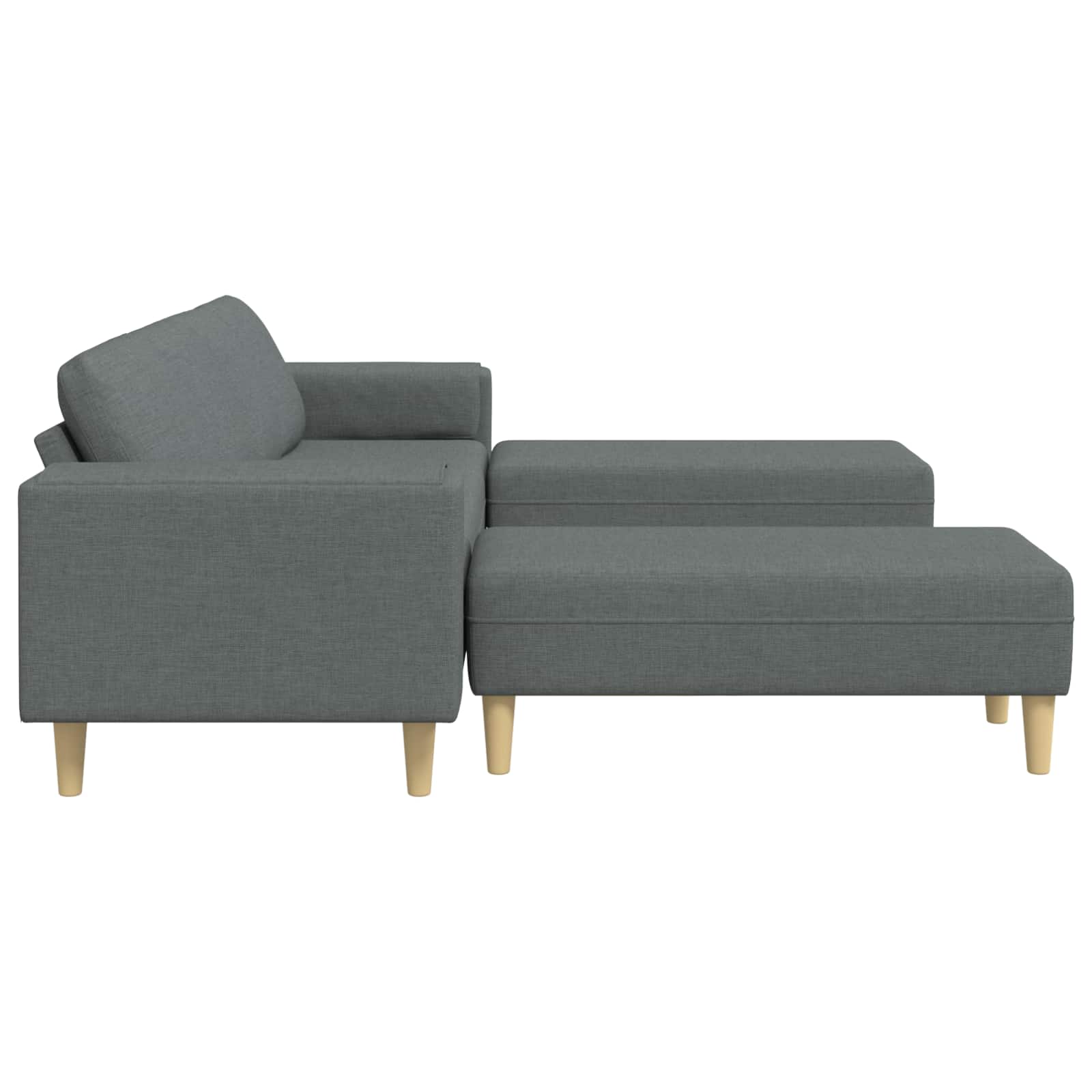 Divano per Soggiorno 3 pcs Grigio scuro Poliestere | homemem39