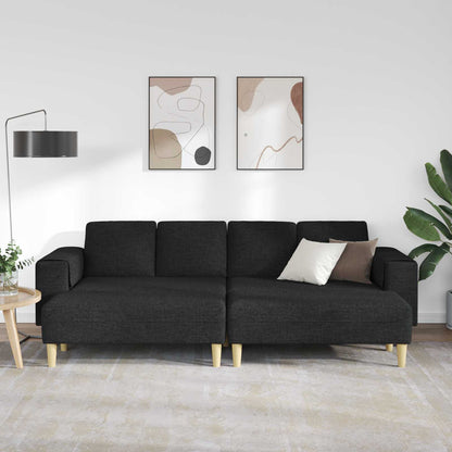 Divano per Soggiorno 3 pcs Nero Poliestere | homemem39