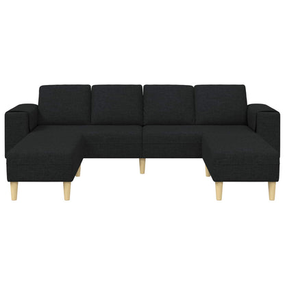 Divano per Soggiorno 3 pcs Nero Poliestere | homemem39