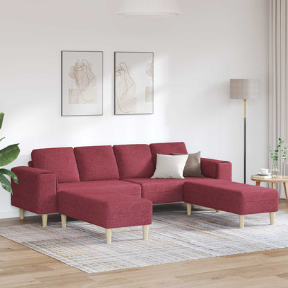 Divano per Soggiorno 3 pcs Rosso Vino 250 x 188 x 76 cm | homemem39