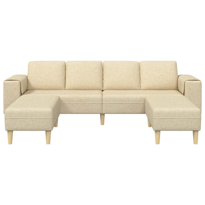 Divano per Soggiorno 3 pcs Crema Poliestere