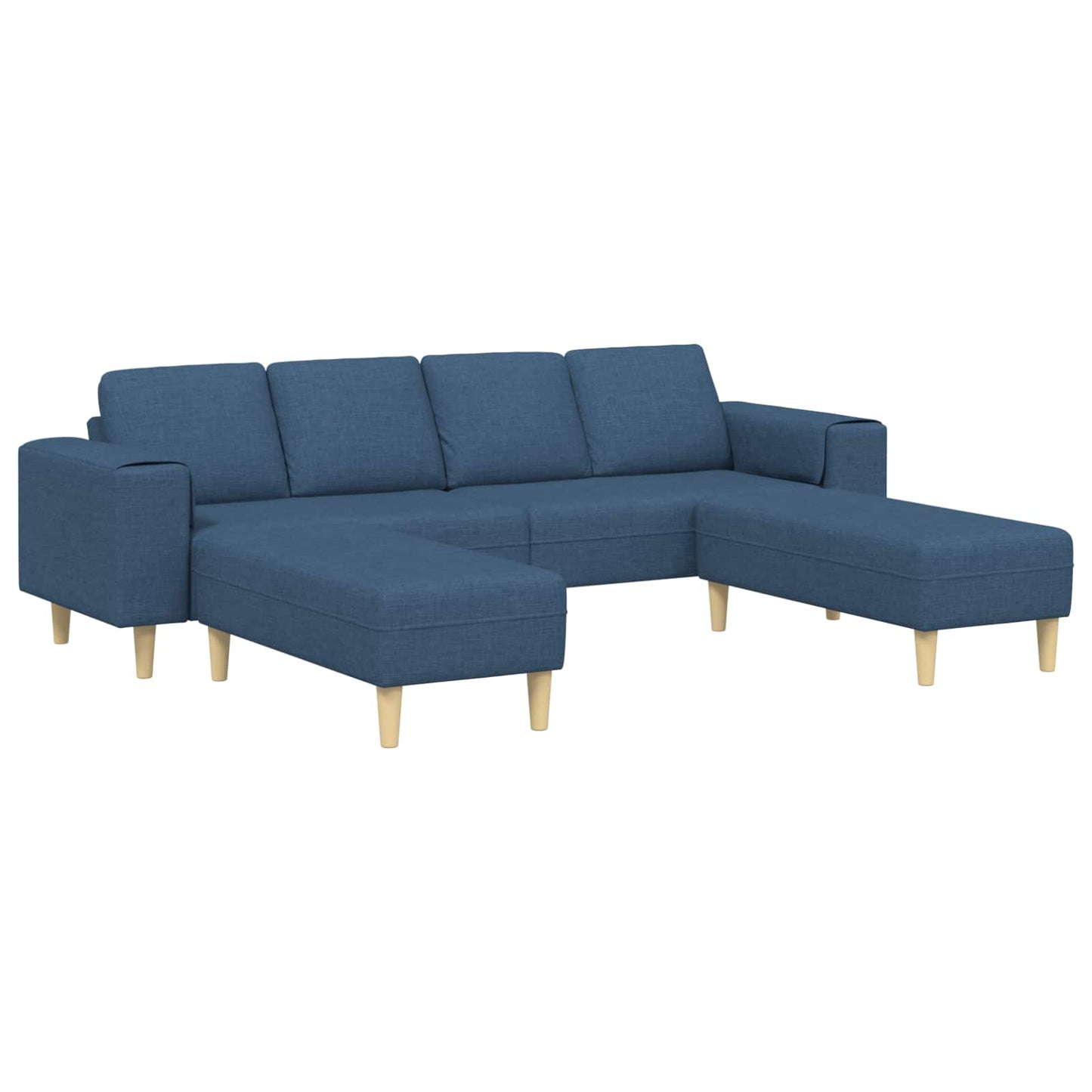 Divano per Soggiorno 3 pz Blu Poliestere