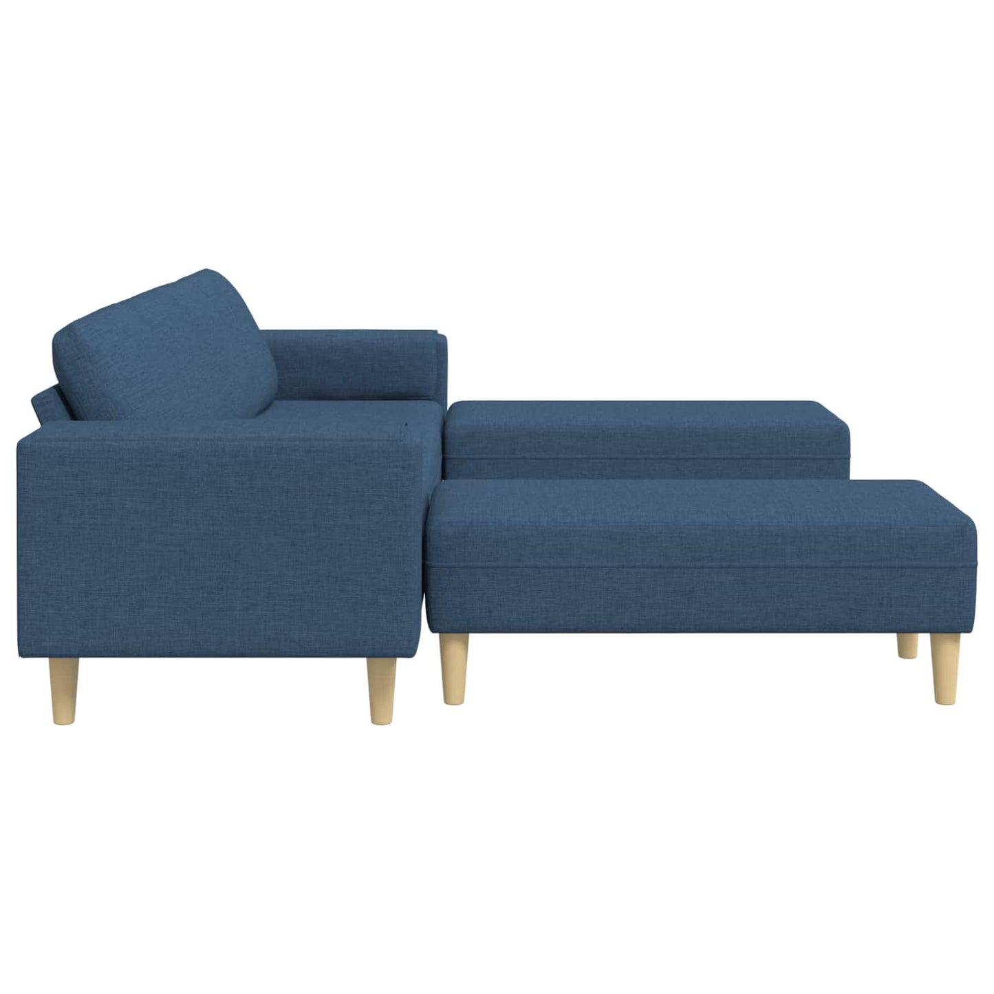 Divano per Soggiorno 3 pz Blu Poliestere