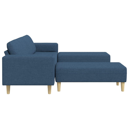 Divano per Soggiorno 3 pz Blu Poliestere