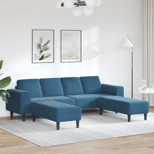 Divano per Soggiorno 3 pcs Blu 250 x 188 x 76 cm | homemem39