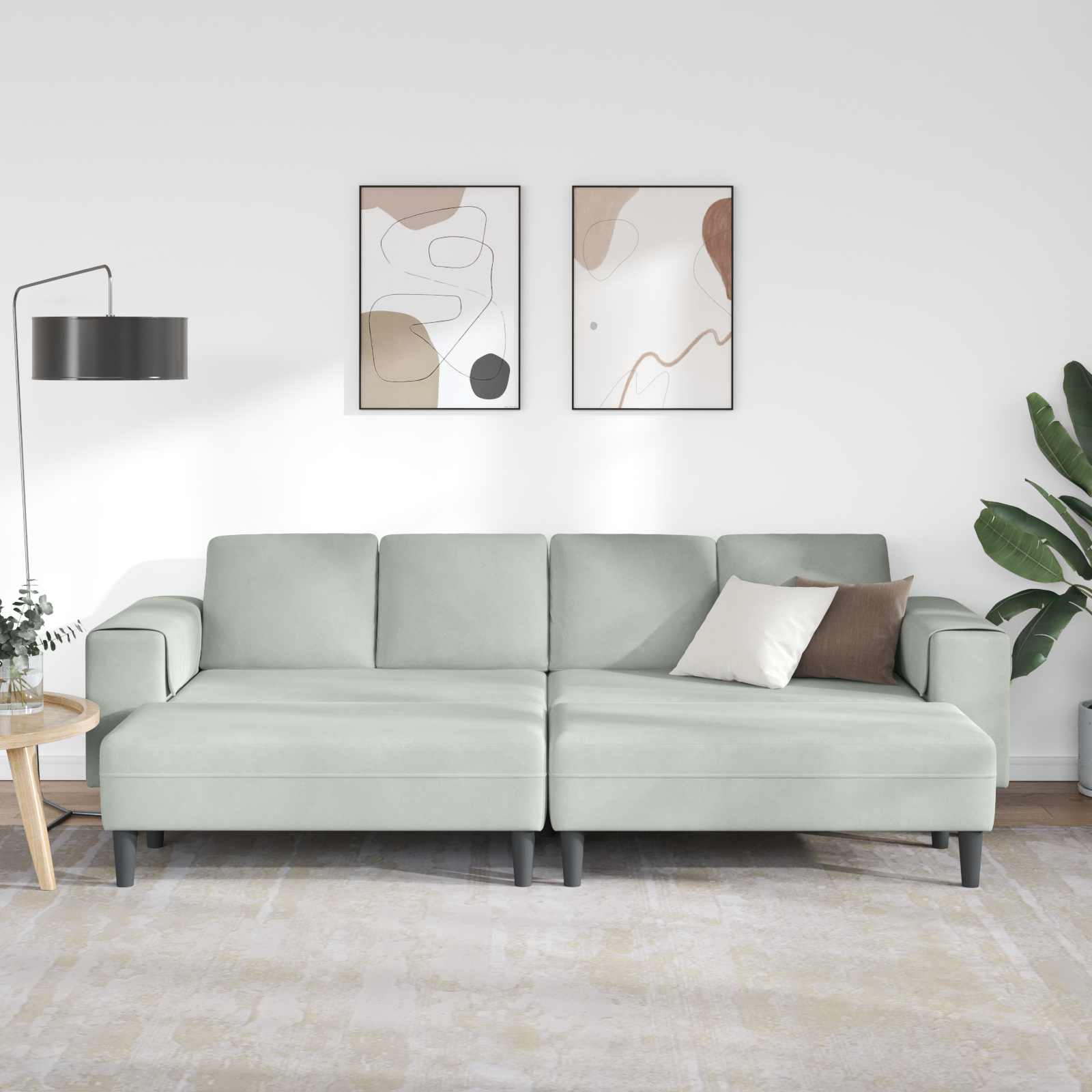 Divano per Soggiorno 3 pcs Grigio chiaro 250 x 188 x 76 cm | homemem39