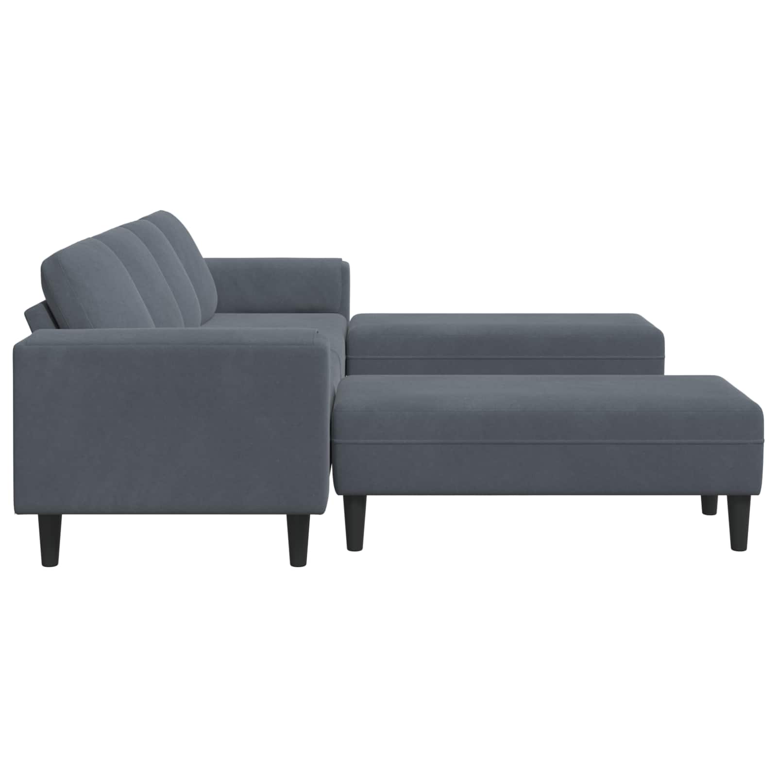 Divano per Soggiorno 3 pcs Grigio scuro 250 x 188 x 76 cm | homemem39