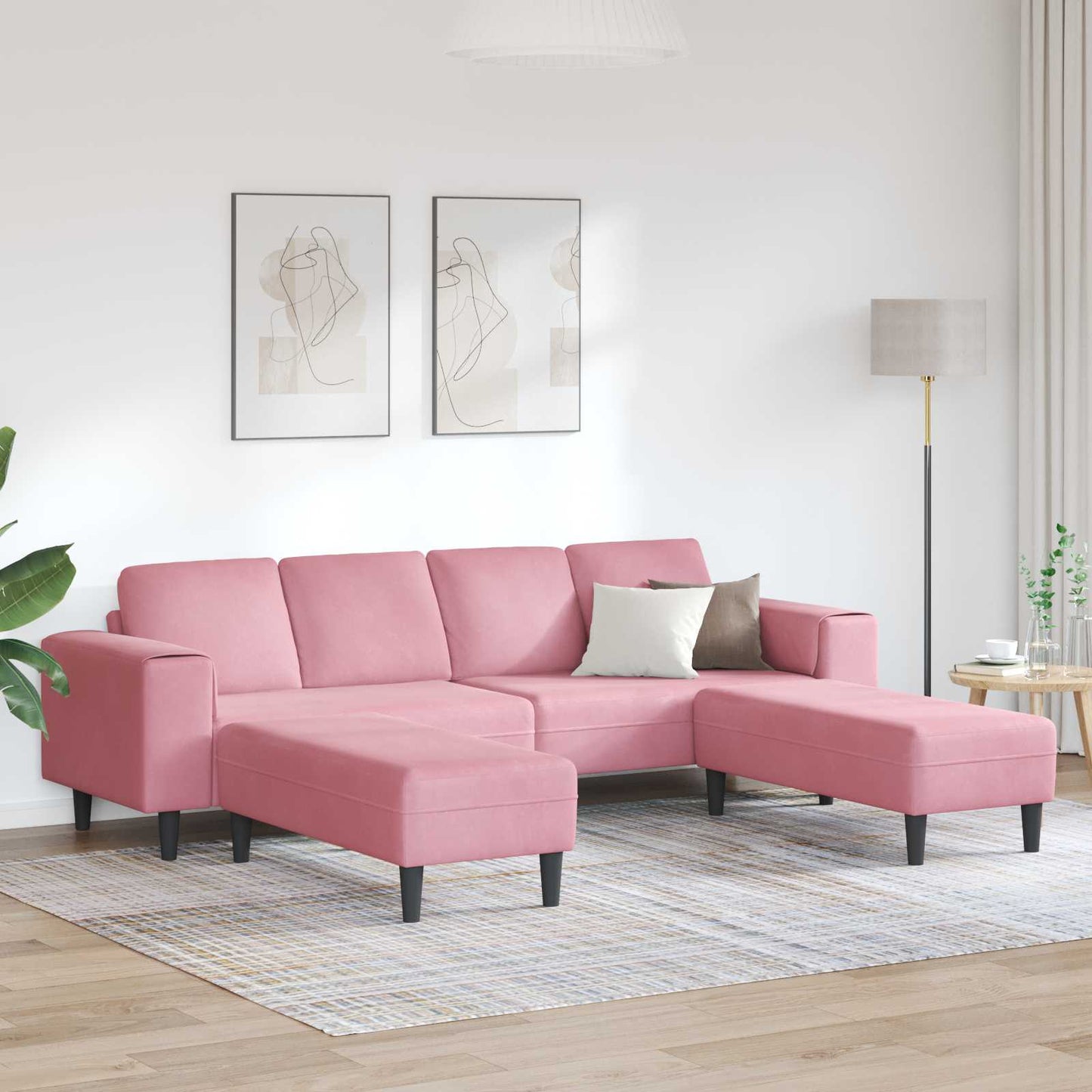 Divano per Soggiorno 3 pz Rosa