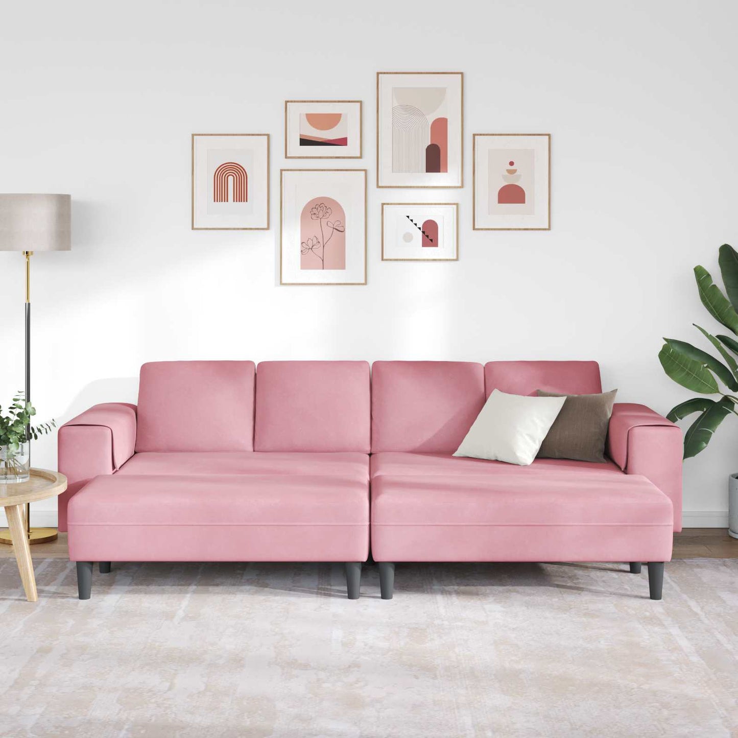 Divano per Soggiorno 3 pz Rosa