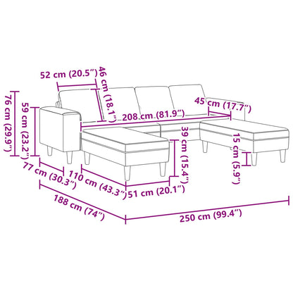 Divano per Soggiorno 3 pcs Rosso Vino - homemem39